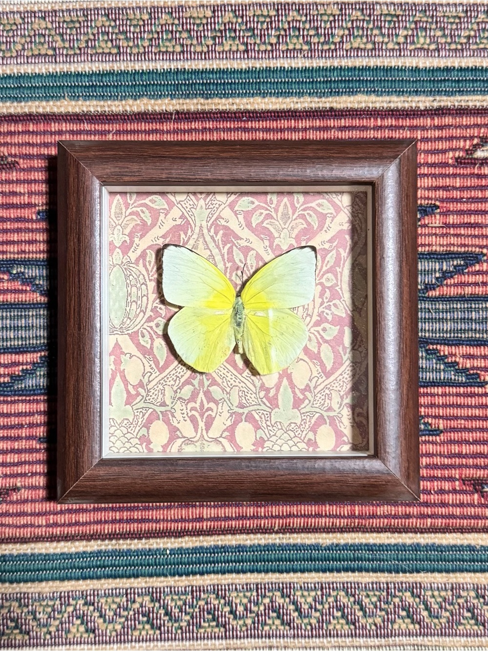 Framed Yellow Butterfly Wall Accent - Home Accents